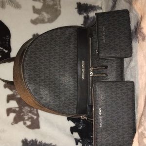 Michael Kors Kenly Backpack with Jet Set Phone Holder and Jet Set Coin Pouch